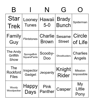 Bingo TV Theme Songs-A Bingo Card