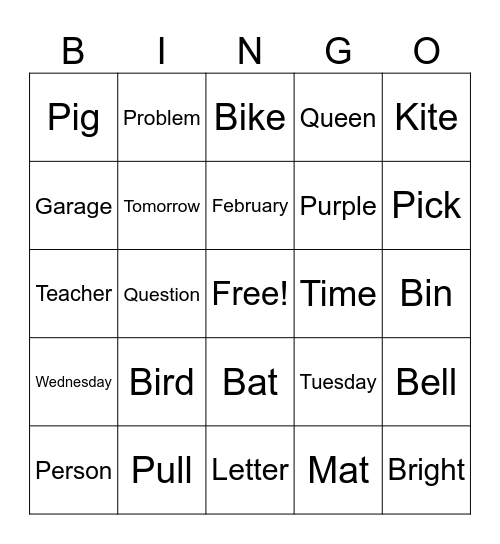 Plosives Bingo Card