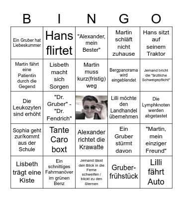 Das große Bergdoktor Bingo 2025 Bingo Card