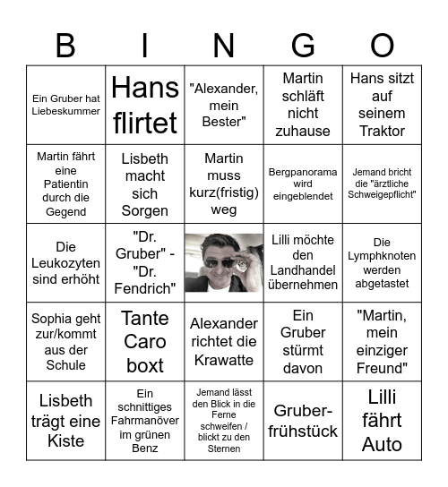 Das große Bergdoktor Bingo 2025 Bingo Card