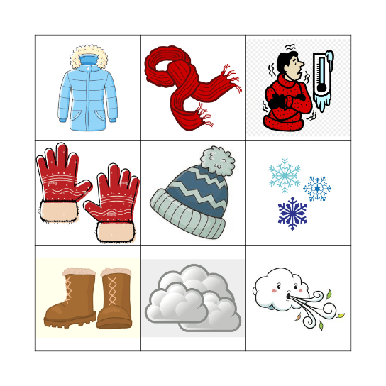 El invierno Bingo Card