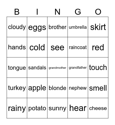 BINGO Card