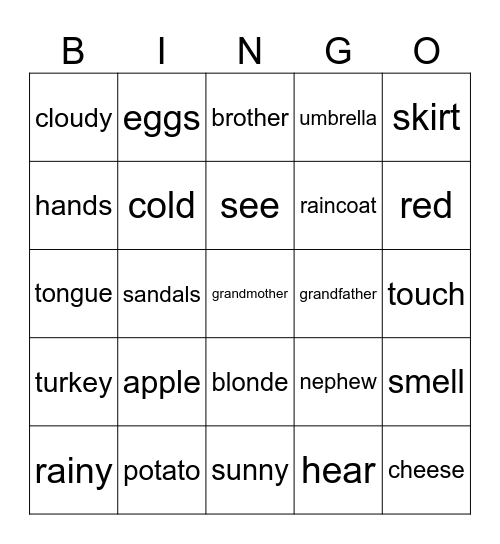 BINGO Card