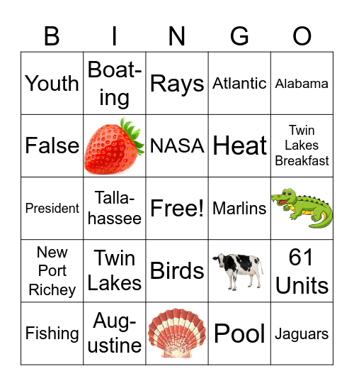 Florida Trivia Bingo Card