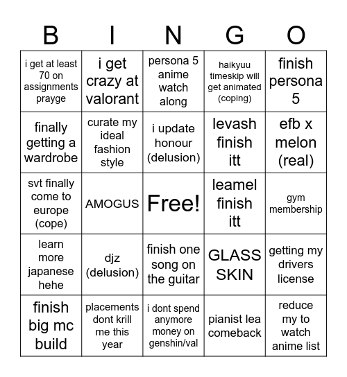 hope and prayge 2024 Bingo Card