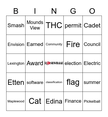 Roseville Employee Appreciation Event Bingo Card