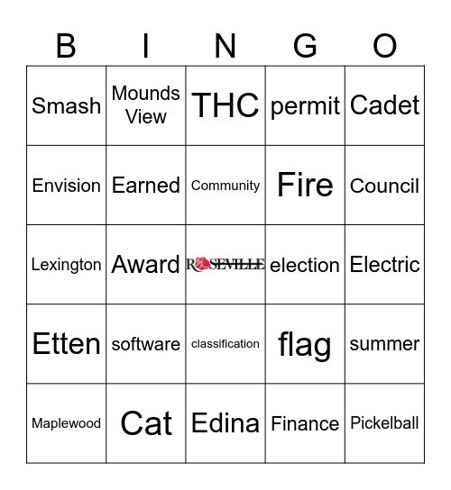 Roseville Employee Appreciation Event Bingo Card