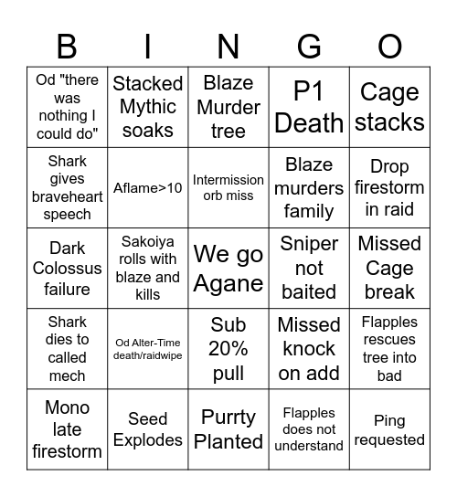 Raid 2.1.24 Bingo Card