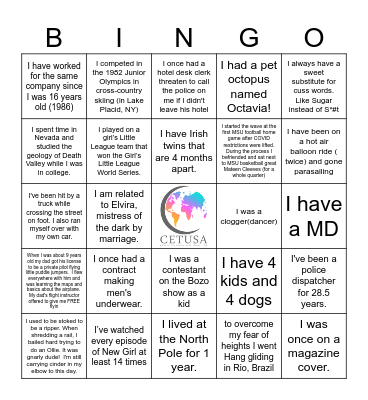 Costa Rica 2024 Bingo Card