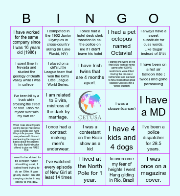 Costa Rica 2024 Bingo Card