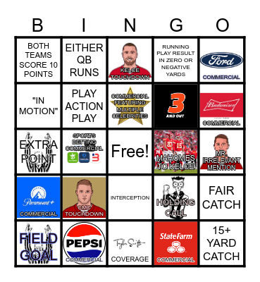 SUPER BOWL LVIII Bingo Card