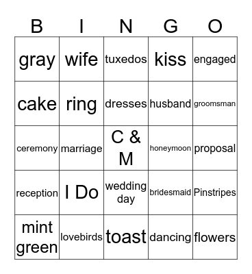 Courtney & Mike Bingo Card