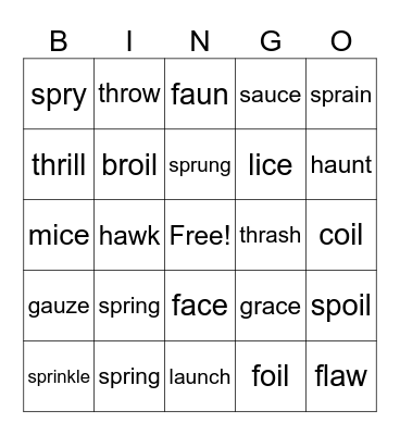 Review Bingo Card