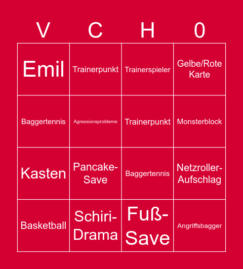 Herren 1 - Spieltags Bingo Card
