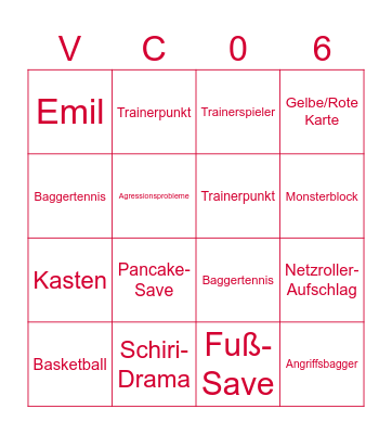 Herren 1 - Spieltags Bingo Card