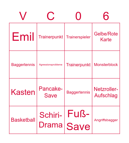 Herren 1 - Spieltags Bingo Card