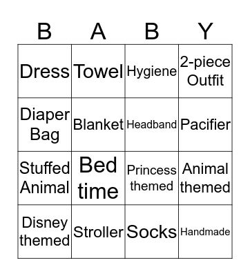 Becky's Baby Shower Bingo! Bingo Card