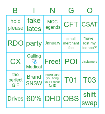 GoS Bingo Card