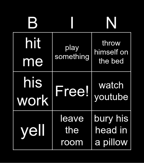 what will santi do when i ask him to do his homework Bingo Card