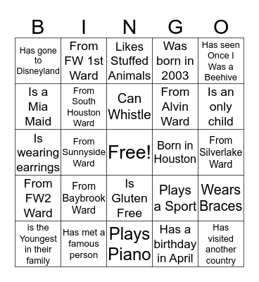 Find Someone Who... Bingo Card