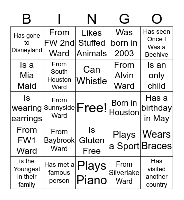 Find Someone Who... Bingo Card