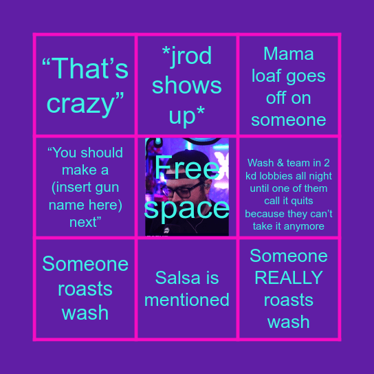 WASH STREAMS Bingo Card