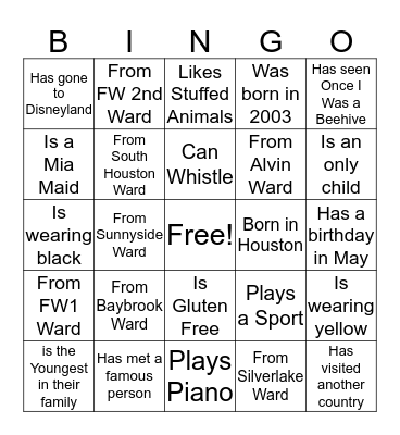 Find Someone Who... Bingo Card