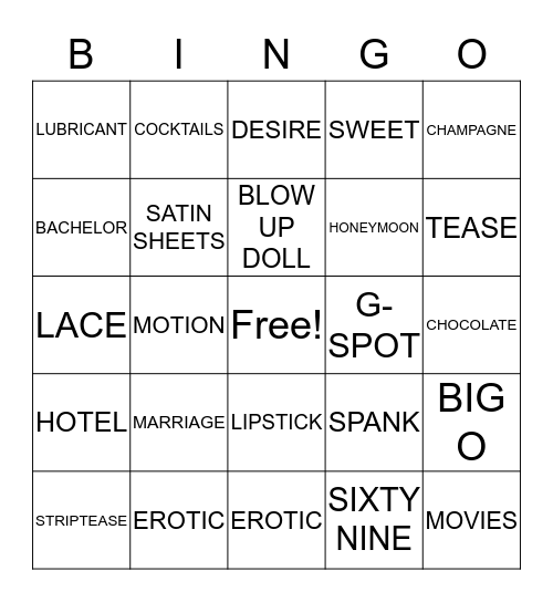 Bedroom Bingo # 4 Bingo Card