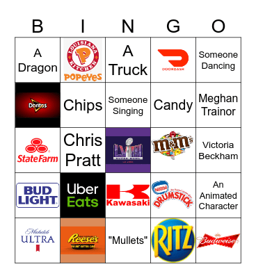 2024 SUPER BOWL COMMERCIALS Bingo Card