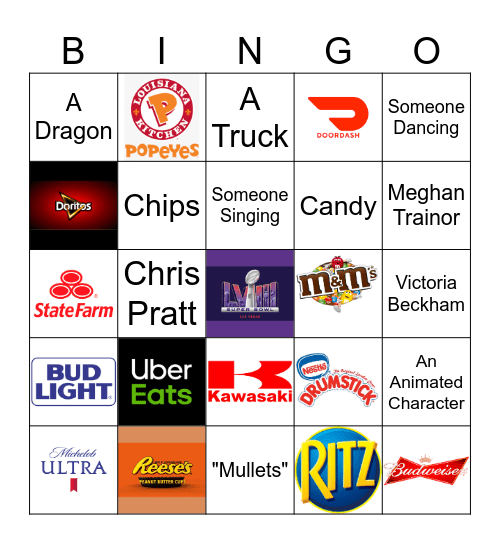 2024 SUPER BOWL COMMERCIALS Bingo Card