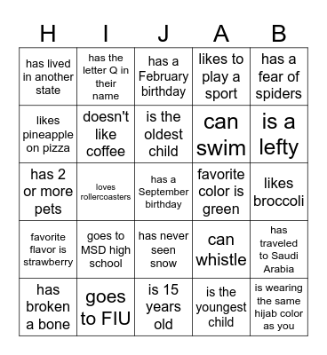 YMS Bingo Card