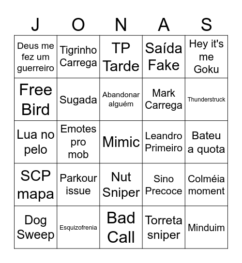 Bingo Mostra Company Bingo Card