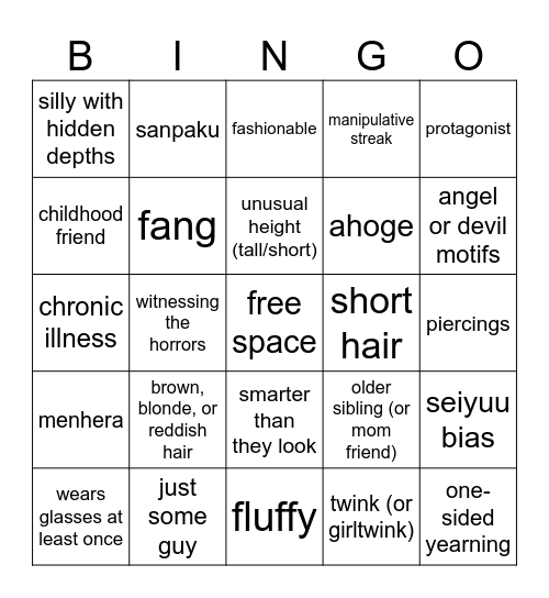 porcy moe bingo Card