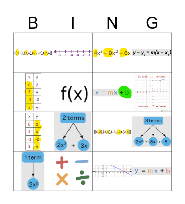 Math Loteria Bingo Card