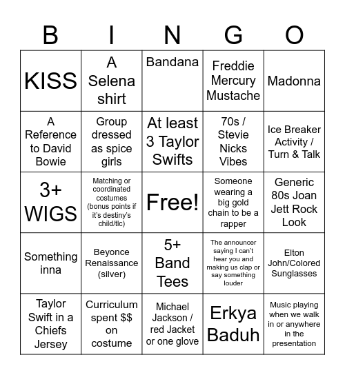 GYTO Bingo Card