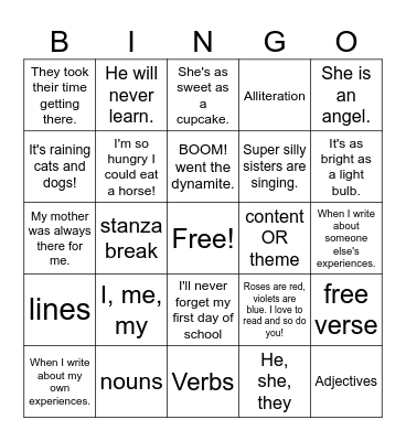 AMPLIFY REVIEW BINGO Card