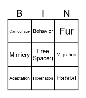 Science BINGO Card