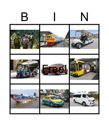 Transportation Bingo Card