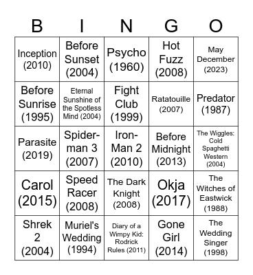 cine2nerdle bingo Card