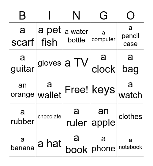 Prepare 1 U1-4 Bingo Card