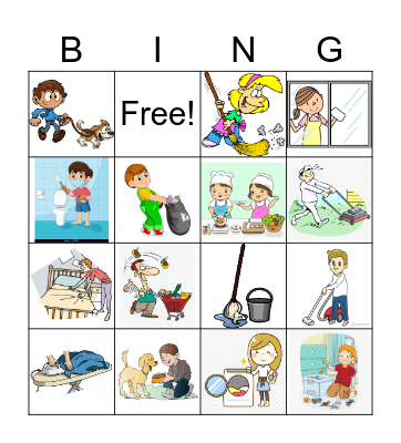 Household chores Bingo Card