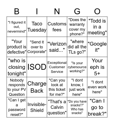 ClearSource BINGO! Bingo Card