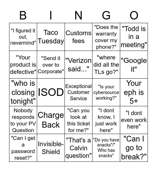 ClearSource BINGO! Bingo Card