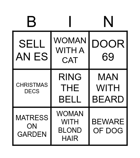 Scottish Power Bingo Card