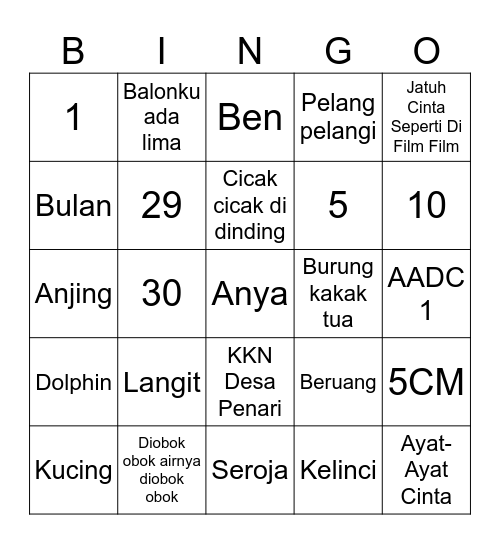 Freja Bingo Card