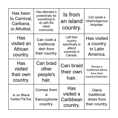BHM BINGO Card