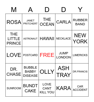 Everything Everything Bingo Card