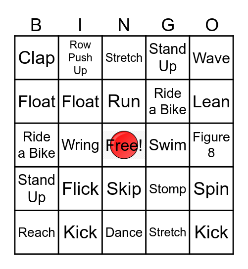 Movement Bingo Card