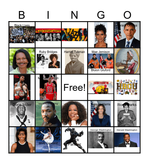 Black History Month Bingo Card