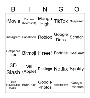 AI Bingo Card